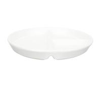 Holibanna Assiette Compartimentée Céramique Blanche Plate Divisée Sections pour Repas Équilibrés des Portions Adaptée Bureau et Maison Facile à Nettoyer