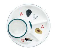 Holibanna Assiette Compartimentée Céramique pour Déjeuner Plateau de Pratique et Lisse Plateau de Rangement pour Fruits pour Usage Familial