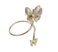 Holibanna Bague Dorée pour Nail Art Femme Anneau Décoratif Perle Coquillage et Zircon Accessoire Embellissement Ongles Décoration Doigts Élégante pour Fêtes et Mariages