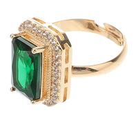 Holibanna Bague Émeraude pour Femme en Zircon Vert Taille Moyenne Bague de Fiançailles Anneau Élégant pour Mariage et Occasions Spéciales Bijoux Raffinés et Brillants