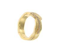 Holibanna Bague Ouverte Réglable En Forme De Feuille, Style Rétro, Empilable, Tendance, Vintage, En Zircon Cubique, Pour Femme