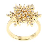 Holibanna Bague Ouverte Réglable pour Femme Flocon de Neige en Zirconium Scintillant Anneau Rotatif Micro-Pavé Élégant Bijou Fantaisie Polyvalent pour Mariage et Présent Féminine