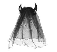 Holibanna Bandeaux Dhalloween En Cornes Et Voile En Maille Accessoires Pour Cosplay Corne De Mouton Mariée Fantôme Jour Des Morts