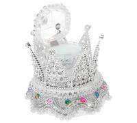 Holibanna Boîte à Bijoux Forme De Couronne avec Incrustations De Rhinestones pour Fiançailles Étui Élégant pour Anneaux De Mariage Et Propositions Boîte De Rangement Vintage Et