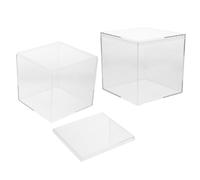 Holibanna Boîte à Bonbons avec Couvercle, Solution de Rangement Polyvalente et en Plastique 2pcs Carré Design Élégant de Mariage pour Célébrations et Présentation Décorative