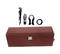 Holibanna Boîte à Bouteilles en PU Rétro Bouteille, Étui de Rangement Portable en Simili Cuir Brun, Coffret Présent pour Amateurs de Vin, pour Mariage, Anniversaire et Maison