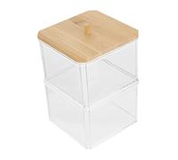 Holibanna Boîte à Cotons-tiges à Motif Géométrique Étui de Rangement pour Cure-Dents avec Couvercle Boîte Acrylique pour Disques de Coton
