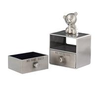 Holibanna Boîte à Dents Bébé Métal Décoratif, Rangement Petite Boîte pour Premières Dents, Garçon Fille, Intérieur Lisse Protecteur Multifonction, Coffret Souvenirs Compact