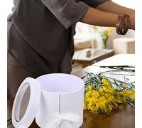 Holibanna Boîte à Fleurs et Pratique Ronde Double Couche en Papier Blanc Léger pour Roses et Petits Chrysanthèmes, Maison Fleuristes