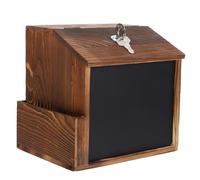 Holibanna Boîte à Suggestions Verrouillable en Bois avec Serrure et Tableau Mural, Installation Facile, pour Votes et Collecte de Dons Sécurisée