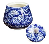 Holibanna Boîte à Thé en Céramique 870ml Boîte De Rangement Multifonction Pot De Rangement Hermétique Décoration Vintage Fournitures Cuisine Stockage Thé Épices