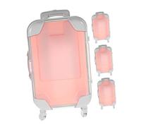 Holibanna Boîte De 4 Pièces Mini Boite De Rangement Maquariser Les Études De Voyage Stockage De Cosmétiques Portables Étui De Voyage pour Cils Stockage Cosmétique Portable Abdos Rose