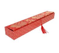 Holibanna Boîte de Rangement pour Éventail Chinois avec Couvercle Étui Élégant pour Éventail Pliant Rétro Boîte Cadeau Multifonctionnelle Rouge Motif Marins