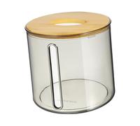 Holibanna Boîte Distributrice Toilette Ronde Transparente avec Couvercle Organiseur Hygiénique pour Salle de Bain Support Compact pour Mouchoirs