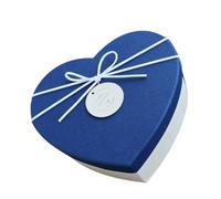 Holibanna Boîte Présent de Cœur Nœud, Taille Moyenne 18x16x7 Cm, Carton Blanc Couvercle Bleu, pour Mariage, Anniversaire et Emballage de Bijoux, Fournitures D’emballage Présent