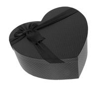 Holibanna Boîte Présent Forme Cœur Petite Taille 230x175x90 Mm en Papier Noir Rigide, Coffret D’emballage pour Bijoux, Chocolats et Fleurs, Saint-valentin et Occasions Spéciales