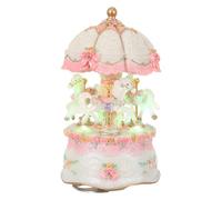 Holibanna Boîtes À Musique Carrousel pour Filles Décoration De Noël Décoration Intérieure Figurine Musicale Cheval Vintage Manège Musical pour Filles Ornement Musical Cheval Carrousel