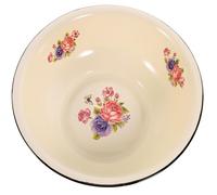Holibanna Bol de Bassin Émaillé Beige 28cm en Émail Capacité Généreuse et Base Antidérapante, Conçu pour Mélanger et Laver les Fruits Cuisine Plusieurs styles