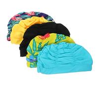 Holibanna Bonnets de Bain Imperméables pour Adultes et Femmes, 5 Pièces en Nylon, Ajustement et Facile à Porter, Protection pour Cheveux Longs en Piscine