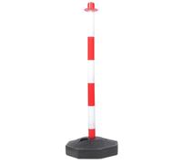 Holibanna Borne de Signalisation Plastique Rouge et Blanc Cône de Sécurité Flexible Haute Élasticité Poteau de Délimitation Stable et Barrière de Stationnement Multifonction pour Isolation
