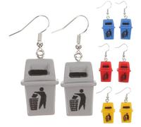 Holibanna Boucles D’Oreilles Poubelle Fantaisie 4 Paires Colorées Pendantes Originales pour Femmes Bijoux Amusants Bizarres Accessoires Fête et Quotidien