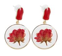 Holibanna Boucles D'oreilles Cloutées pour Femmes, Fleurs Séchées Naturelles en Résine Époxy, Colorées, Vintage, Légères et Décoratives, pour Usage Quotidien et Occasions Spéciales