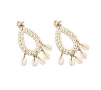 Holibanna Boucles D'oreilles En Rotin Coquillage En Forme De Boucles D'oreilles Pour Les Femmes Larme Creux Bijoux Ancien Boucles D'oreilles Femmes Blanche