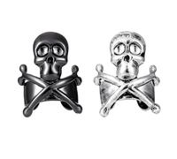 Holibanna Boucles D'oreilles Gothiques Clip-on en Cuivre Noir, Design Crâne Punk Non Percé, 2 Pièces, Style Délicat et Créatif pour Femmes et Hommes