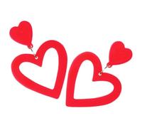 Holibanna Boucles D'oreilles Pendantes en Acrylique Rouge de Cœur pour Femmes, Légères et Confortables, pour Événements Formels et Occasions Variées