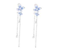 Holibanna Boucles Oreilles avec Fleur et Goutte Eau à Bleu Bijoux Décoratifs Suspendus Féminins pour Mariage et