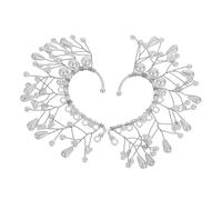 Holibanna Boucles Oreilles Ear Cuff pour Femmes Non Percées Imitation Perles Blanches Design Féerique pour Mariées et Demoiselles Honneur Légères et Durables Accessoires de Fête Élégants