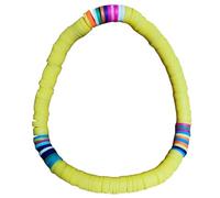 Holibanna Bracelet Bohème en Pâte Polymère Jaune, Corde à Main Élastique, Doux et Étanche, Bracelet Couple Coloré Plage et Usage Quotidien, 1 Pièce