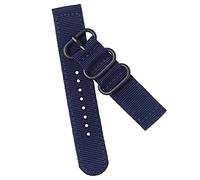Holibanna Bracelet De Montre Nylon Durable Bande Tissée à Deux Joints Remplacement Pour Montres Bleu Marine Avec Boucle Noire