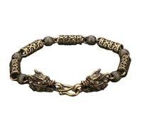 Holibanna Bracelet Design Classique en Cuivre Dragon Chinois Vintage Symbole Amulette et Élégance Durable pour Homme et Femme