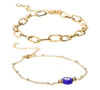 Holibanna Bracelet Femme Léger et Unique en Acier Inoxydable Œil Or Ajustable le Mauvais Œil pour Engagement ou Anniversaire