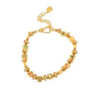 Holibanna Bracelet Mahjong Traditionnel avec Perles Motif Treize Merveilles Alliage de Zinc Bijou Ajustable pour Femme Accessoire Décoratif