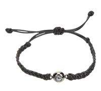 Holibanna Bracelet Tressé Noir et Or Cordon en Coton Projection « je T'Aime » en 100 Langues Présent Romantique pour Femmes Anniversaire Saint-Valentin Idée Présent Amoureuse