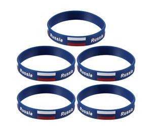 Holibanna Bracelets Drapeau en Silicone 5 Pièces, Taille Unique, Lot de 5 | Souple et Confortable, pour Courses Compétitives et Matches Internationaux, Usage Sport Collectif