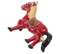 Holibanna Broche Cheval Rouge Chanceux en Émail Broche Femme Vintage Élégante Épingle Décorative pour Anniversaire Mardi Gras Halloween et Accessoires Mode Raffinés