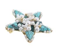Holibanna Broche Élégante En Forme D'étoile De Mer Pour Femme, Accessoire Vintage En Perles, Bijou Tendance, Idéal Pour Une Robe De Plage Ou Une Tenue D'été.