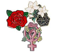 Holibanna Broche Féministe Utérus 3Pcs Épinglette en Accessoire Chic pour Vêtements Broches Fleurs Mode pour Femmes