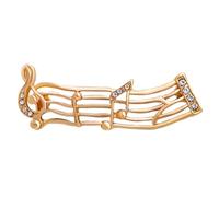 Holibanna Broche Ornée de Cristaux Décoratifs de Note de Musique en Alliage Doré Élégante et Multifonctionnelle pour Fête de Remise de Diplômes ou Noël