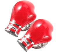 Holibanna Broches de Boxe pour Hommes en Métal Rouge, Épingles Décoratives de Moufles de Boxe, Pack de 2, Style Élégant pour Paquet et Chapeaux