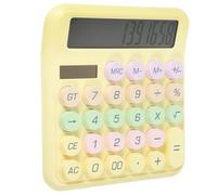 Holibanna Calculatrice Mécanique de Bureau Compacte Jaune Citron Calculatrice Électronique Portable Polyvalente Clavier Mécanique Élève et Usage Scolaire