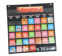 Holibanna Calendrier Mural Éducatif pour Classe et Maison Jeu Dapprentissage Anglais Calendrier Suspendu Noir Outil Pédagogique Portable