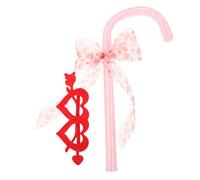 Holibanna Canne à Nœud Rose Lunettes Cœur et Flèche pour Halloween et Saint-Valentin, Accessoire Cosplay Léger et Résistant, Taille Unique, Ensemble Fête et Danse