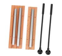 Holibanna Carillons De Percussion En Bois Et Métal Avec Maillet Ensemble 2 Pièces Instruments De Percussion à Main Contemplation, Yoga Et Gestion De Classe Sons Harmonieux, Usage Éducatif Et Bien-