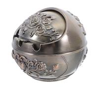 Holibanna Cendrier en Métal Petit Taille avec Couvercle Cendrier Créatif pour Terrasse et Intérieur Design Rond Anti-Odeurs Résistant aux Chutes pour Salon et Bureau ’Intérieur