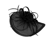 Holibanna Chapeau de Mariée Tulle Noir Accessoire Élégant pour Soirée Mariage Cocktail et Fête Fascinator Chic avec Design pour Femme