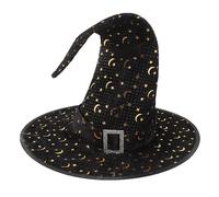 Holibanna Chapeau De Sorcière Halloween Avec Motif Étoiles Et Lune Accessoire De Cosplay Pour Fête Et Soirée Déguisée Décoration Festive Pour Événements Thématiques